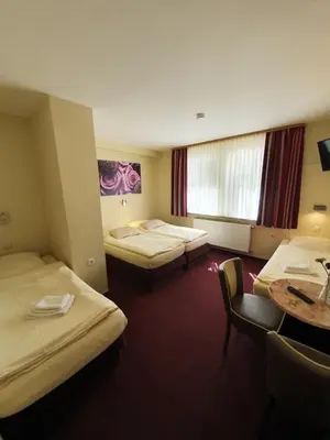 Ein Bett oder Betten in einem Zimmer der Unterkunft Hotel Bergschlösschen