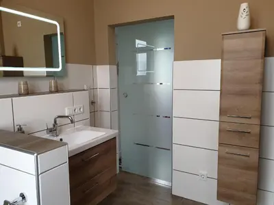 Ein Badezimmer in der Unterkunft Loreleyquartier