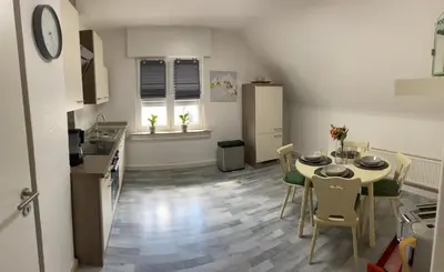 Ein Sitzbereich in der Unterkunft Erica Ferienwohnung auf dem Traumpfad