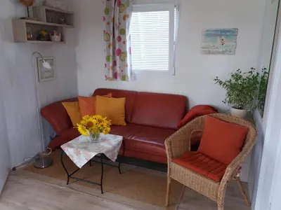 Ein Sitzbereich in der Unterkunft Tiny House Natur-Traum Zur Burg Eltz
