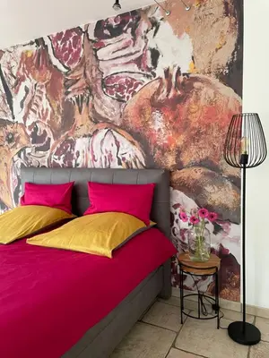Ein Bett oder Betten in einem Zimmer der Unterkunft Ferienwohnung Berens