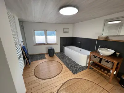 Ein Badezimmer in der Unterkunft Ferienhaus 