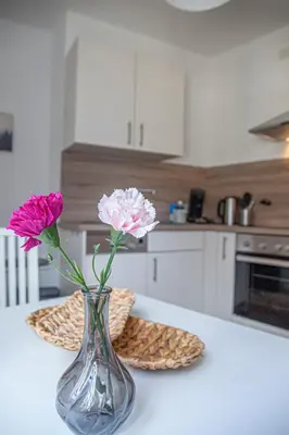 Küche/Küchenzeile in der Unterkunft Suite Cuveé Zell