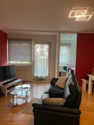 Grundriss der Unterkunft Zwei Zimmer Appartment mit Balkon und Stellplatz voll möbliert