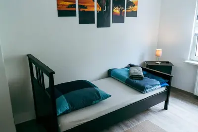 Ein Bett oder Betten in einem Zimmer der Unterkunft Ferienwohnung Klink