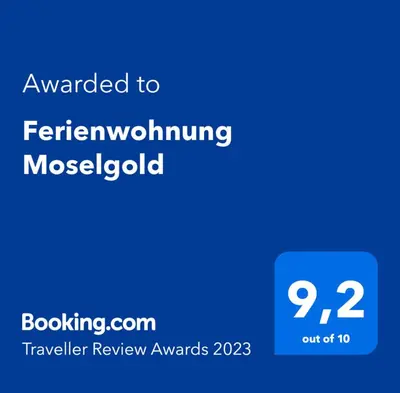 Ein Zertifikat, Auszeichnung, Logo oder anderes Dokument, das in der Unterkunft Ferienwohnung Moselgold ausgestellt ist
