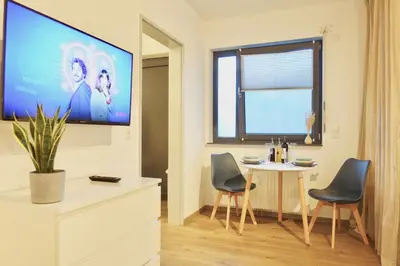 TV/Unterhaltungsangebot in der Unterkunft Modernes Studio-Apartment mit privatem Stellplatz für bis zu 4 Personen nur wenige Minuten zur Mosel & Stadt