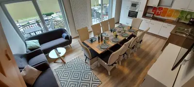 Küche/Küchenzeile in der Unterkunft Ferienwohnung am Fluß
