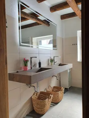 Küche/Küchenzeile in der Unterkunft Ferienwohnung am Fluß