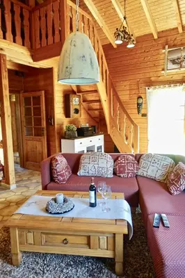 Ein Sitzbereich in der Unterkunft Ferienhaus Bergglück