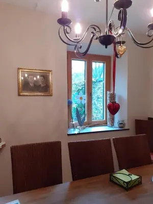 Ein Sitzbereich in der Unterkunft Ferienhaus Berkele