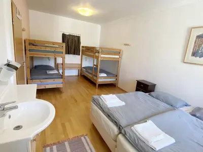 Ein Bett oder Betten in einem Zimmer der Unterkunft Ferienhaus Rehblick