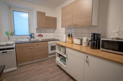 Küche/Küchenzeile in der Unterkunft 4-Zimmer Haus, 2-Bäder 140qm bis zu 11 Personen