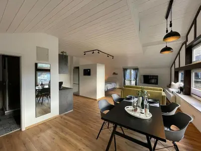 Küche/Küchenzeile in der Unterkunft Turteltäubchen am Taubenhaus Residenz Moselliebe