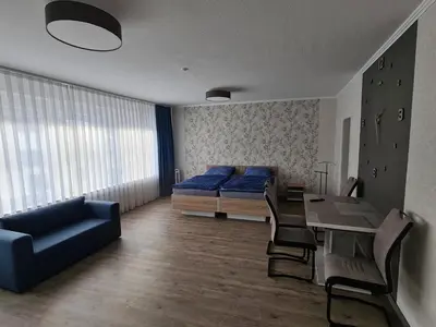 Ein Sitzbereich in der Unterkunft Ferienwohnung in der Marktstraße
