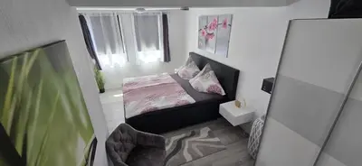 Ein Bett oder Betten in einem Zimmer der Unterkunft Ferienhaus Bergrath