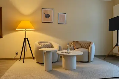 Ein Sitzbereich in der Unterkunft Hotel Alte Mühle