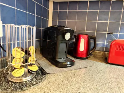 Kaffee-/Teezubehör in der Unterkunft Ferienwohnung Lahnmündung mit kostenlosem Parkplatz