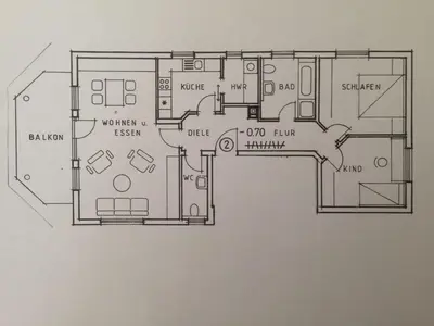 Grundriss der Unterkunft Ferienwohnung Loretta