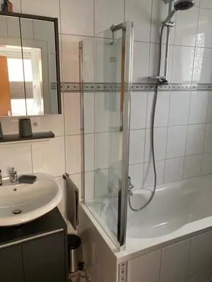 Ein Badezimmer in der Unterkunft Ferienhaus Gartenblick in Brieden