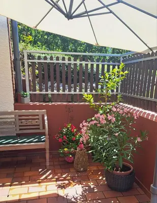 Ein Balkon oder eine Terrasse in der Unterkunft Ferienwohnung Am Reitersgäßchen