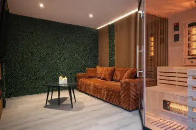 Ein Sitzbereich in der Unterkunft VonMos Moselblick Apartments