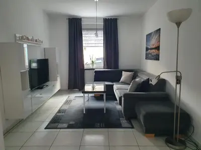 Ein Sitzbereich in der Unterkunft Ferienhaus Schnitzius