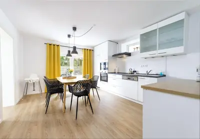 Küche/Küchenzeile in der Unterkunft VonMos Panorama Apartments