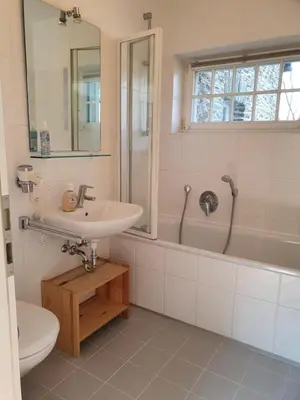 Ein Badezimmer in der Unterkunft Am Burggraben auf der Sauerburg
