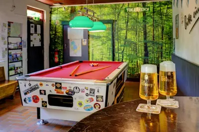 Ein Billardtisch in der Unterkunft Camping Drei Spatzen