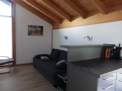 Ein Sitzbereich in der Unterkunft Blaues Haus - Une maison bleue
