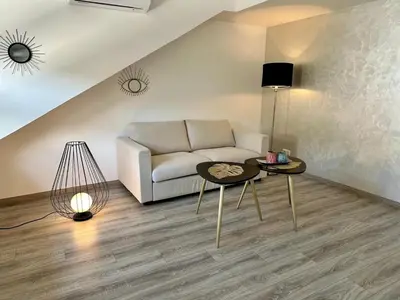 Ein Sitzbereich in der Unterkunft Ferienhaus Kaimt Zell