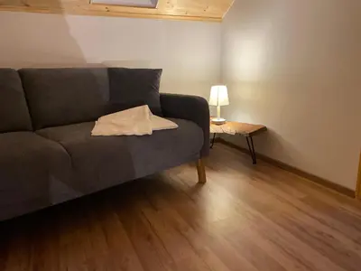 Ein Sitzbereich in der Unterkunft Overkamps - das Ferienhaus Odernheim