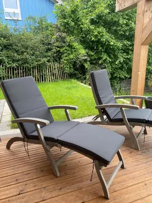 Ein Garten an der Unterkunft Overkamps - das Ferienhaus Odernheim