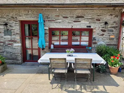 Ein Patio oder anderer Außenbereich in der Unterkunft Ferienhaus Barbarasegen