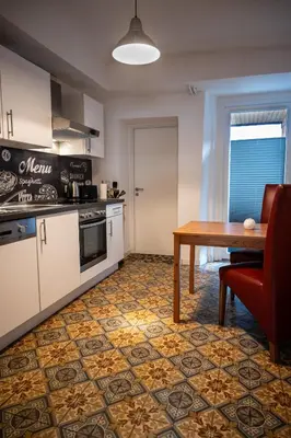 Küche/Küchenzeile in der Unterkunft Ferienwohnung Sonnenuhr