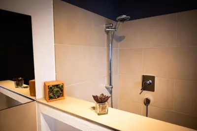 Ein Badezimmer in der Unterkunft Ferienwohnung Sonnenuhr