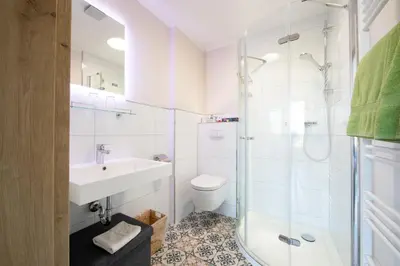 Ein Badezimmer in der Unterkunft Wagners Landhaus