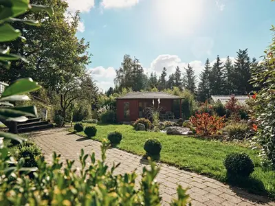Ein Garten an der Unterkunft Bildstein's 