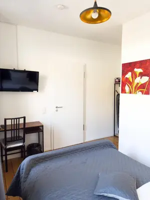 Ein Bett oder Betten in einem Zimmer der Unterkunft O&W Ferienhaus mit Pool nähe Nürburgring, Adenau