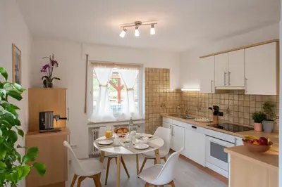 Küche/Küchenzeile in der Unterkunft Ferienwohnung Burgblick Coraidelstein