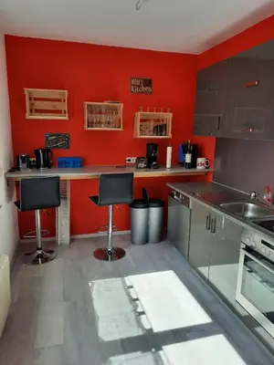 Küche/Küchenzeile in der Unterkunft Enscher Stübchen Ferienwohnung Rudolf