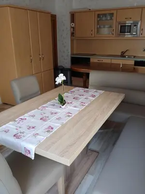 Küche/Küchenzeile in der Unterkunft Gästehaus Rheinburgenblick