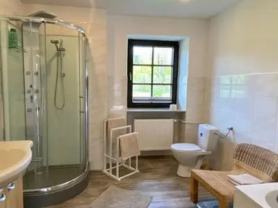 Ein Badezimmer in der Unterkunft Alte Mühle Börfink
