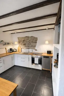Küche/Küchenzeile in der Unterkunft Ferienhaus Goldstück wohnen im Weinberg