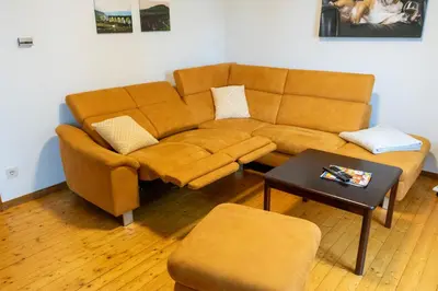 Ein Sitzbereich in der Unterkunft Ferienhaus Reuter