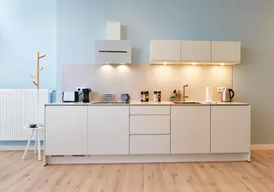 Küche/Küchenzeile in der Unterkunft Design Studio I Stadtzentrum I Küche I Netflix