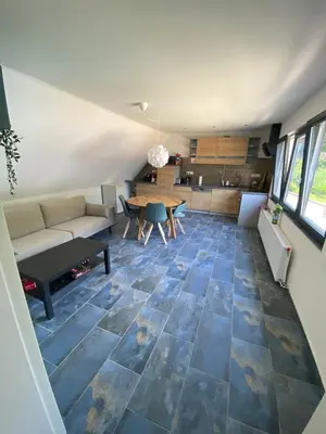 Ein Sitzbereich in der Unterkunft Relaxen am Waldesrand Fewo 2