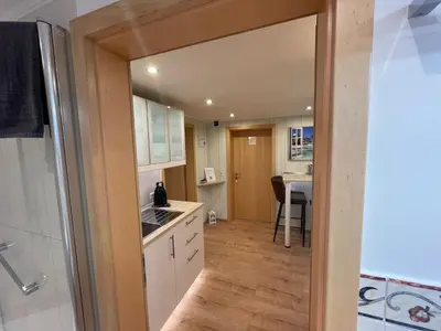 Küche/Küchenzeile in der Unterkunft Moderne Ferienwohnung Zur Schlosshöhe