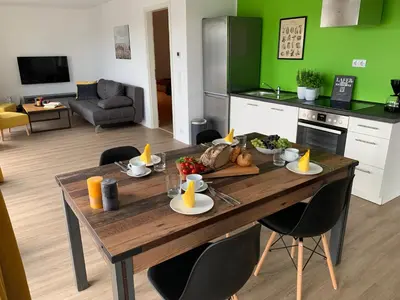 Küche/Küchenzeile in der Unterkunft eifel24, neu, modern mit Dachterrasse